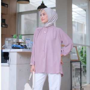 ATASAN WANITA CRINKLE AIRFLOW / VAIA BLOUSE REMAJA KOREAN STYLE AKSEN KANCING