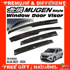 PERODUA ALZA 2022 - 2024 MUGEN Door Visor Grade A Premium Acrylic Smoke Black Rain Guard Window Car Air Press