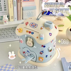 The Room Place Cute mushroom house piggy bank childrens piggy bank with FREE 3D sticker