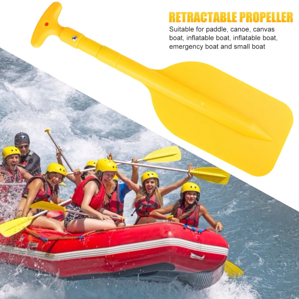 Portable Collapsible Kayak Paddle Adjustable Safety Boat Accessories  Retractable Paddle-Black/Yellow/Red