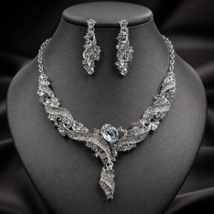 OUREAL Lấp lánh Bộ trang sức cô dâu Hợp Tuyên bố Bộ trang sức pha lê Sang trọng Nhiều màu sắc Bộ vòng cổ đính đá pha lê Đám cưới Tiệc tùng