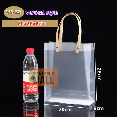 Frosted PP Tote Plastic Goodies Gift Bag Wedding Party Doorgift Transparent Handbag Beg Hadiah Kahwin Raya Kotak Kenduri