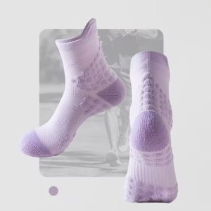 Mid Cut Sports Socks Towel Bottom Running Socks Non-slip Cycling Socks Breathable Basketball Socks