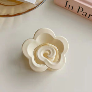 Flower Hair Clip Ponytail Camellia Elegant Back Head Matte Rose