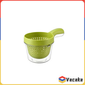 Vacaka Dual Layer Handheld Drain Colander Portable Fruit Vegetable Washing Basket Kitchen Strainer Bowl