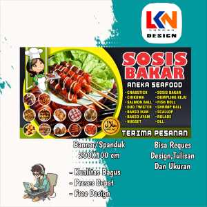 Spanduk Banner sosis Bakar custom model j