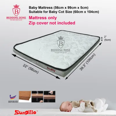 Baby Cot Mattress (Coconut Fibre) Mattress Size 56cm x 100cm (suitable for baby cot size 60cm x 104cm )
