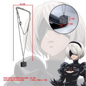 Kalung Nier Automata Stainless Steel Premium Necklace Aksesoris Leher Cewek Cowok Endroid Cosplay Anime Manga
