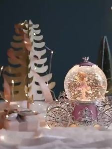 旋转梦幻水晶球自动飘雪音乐盒摆件儿童女孩八音盒生日礼物圣诞节Putar Bola Kristal Impian Automatik Drifting Kotak Muzik Salji Hiasan Kanak-kanak Perempuan Kotak Muzik Hadiah Hari Jadi Krismas