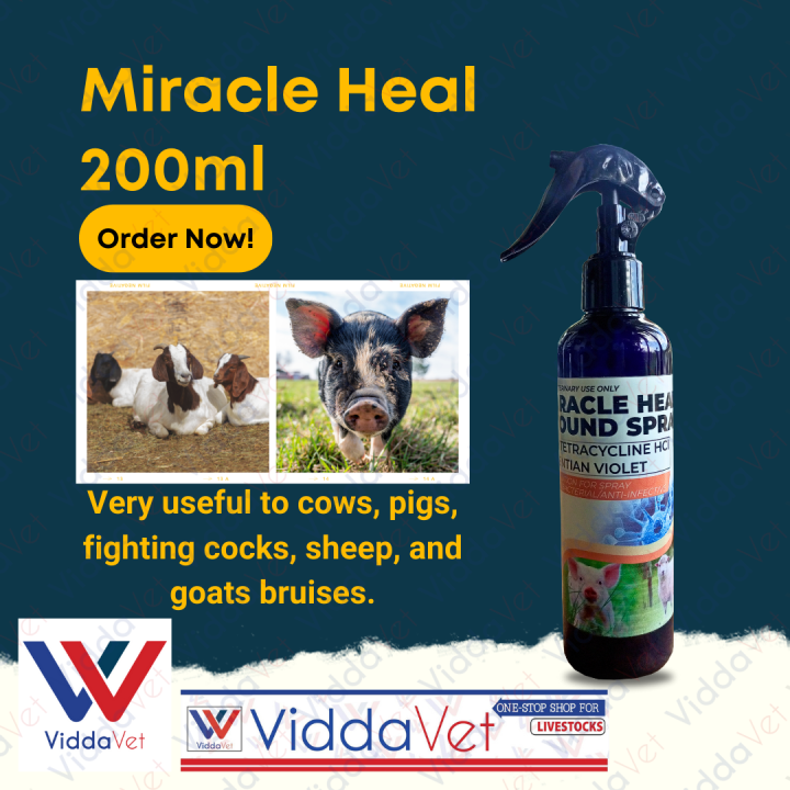 1 bottle 200ml wound spray gentian+violet for pigs, game fowl, horses ...