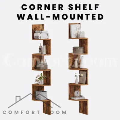 Corner Shelf Wall-Mounted / Floating Corner Shelves / 5-Tier Bookshelves for Wall Décor