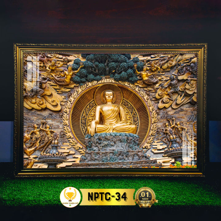 Tranh Treo Phòng Thờ Phật Thích Ca Có Đèn CHÂN THIỆN MỸ, Trang Trí Bàn ...