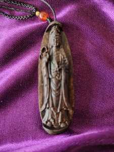 Wooden Pendant - Guan Yin (Agarwood) Hanging Ornament H6cm X W1.9cm X T1cm (Selected)