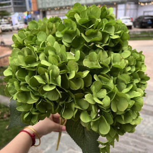 CUFEI Large Size Artificial Hydrangea Flower DIY Silk Fake Hydrangea Flowers 5 Heads Floral Decor for Home Party Wedding
