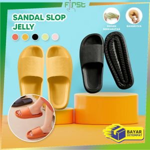 FH-S56 Sandal Slip-On Karet Jelly Sendal Selop Rumah/Kamar Mandi Comfy Cowok Cewek Anti Slip Elastic