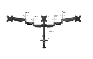 🔥  Triple Monitor Arm 🔥 2 Air Spring Arm 🔥 Hold UPTO 27 inch monitor Max 6kg each arm