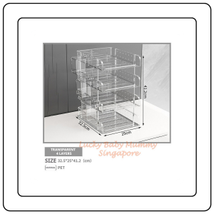 【JJ HOME】Clear Pegboard Desktop Organizer Rack/Acrylic File Tray Storage Box for Office Use