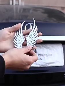 3D Angel Wings Car Sticker Stereo Decals Reflective Anti-Collision Badge for Vehicle Exterior Decoration
