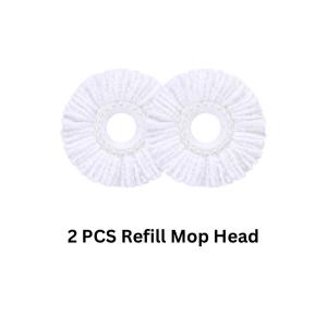 Easyhome.sg 360 Spin Mop Set with Stainless Steel Basket + 2 Microfiber Mop Head