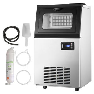 ✨✨EDWARD Commercial Ice Maker Machine Under Counter Ice Maker Fast Ice Making Home Stainless Steel Restaurant Ice Cube Machine 制冰机