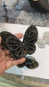 [Free Shipping] High-Heeled Shoes With Double-Layered Three-Dimensional Rhinestone Bows Bag Accessories Shoe Flowers Brooches Shoe Clips Trendy Strap Leather Shoes