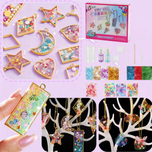 Resin Pendant Molding Kit DIY Jewelry Ornament Crafting Set Interactive Creative Toys for Kids