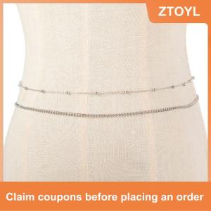 【ZTOYL】 Waist Chain For Women Waterproof 1 2 3 Layers Belly Chains Beach Bikini Waist Body Chain Jewelry Elegance Versatile Acessories