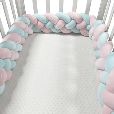 3/4 Strand Baby Cot Bumper Weaving Edge Protection Bed Set 2M/3M 4 Color Strands