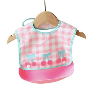 Feeding Bib with Catcher Pocket Travel Waterproof Bib Ultrathin Detachable Baby Bibs Lightweight Soft Baby Supply