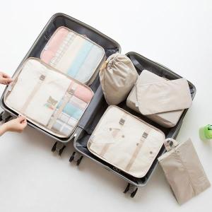 7Pcs travel organizer luggage suitcase pouch Foldable Waterproof SetTravel Thickened zip storage bag Packing Organizer