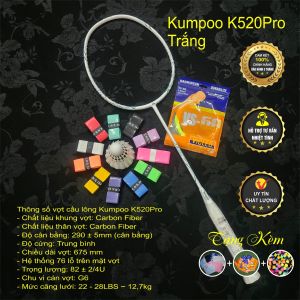 [Siêu Sale]Vợt cầu lông KUMPOO K520 K520Pro K520S  căng sẵn cước + túi + quấn cán[Chính hãng]