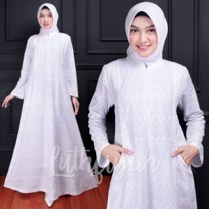 GAMIS MODEL TERLARIS PUTIH KANTONG DUA KATUN