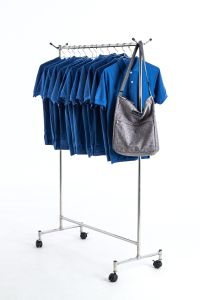 KOWA HOMEWARE ราวตากผ้าสเตนเลสราวเดี่ยว พร้อมตะขอเกี่ยวอเนกประสงค์ สเตนเลสแท้ เกรด 201 ขนาด w120x l 45x h160 ซม.