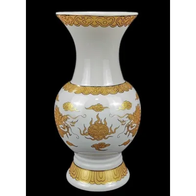 Bộ Đồ Thờ Cúng Sứ Trắng Hoa Văn Rồng Vàng Chuẩn Hàng Cao Cấp Sỉ Lh:03888.22.838