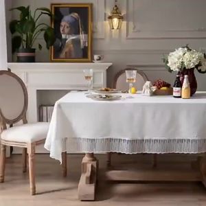 White Lace Tablecloth French Style Meteor Shower Coffee Table Dressing Table Cover Cloth for Wedding Party Christmas Decorations2026