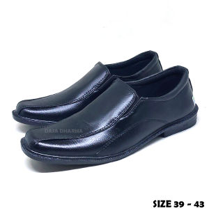 Sepatu Pantofel Kerja Pria Formal Kondangan Slip On Hitam Polos