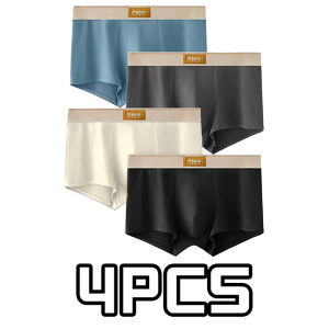 4PCS Mens Cotton Boxer Briefs - Breathable Mid Rise No Show Underwear Soft Anti Chafe