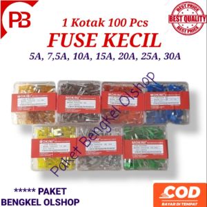 (1 Kotak) Fuse Mini 5A 7.5A 10A 15A 20A 25A 30A Sekring Tancap Motor