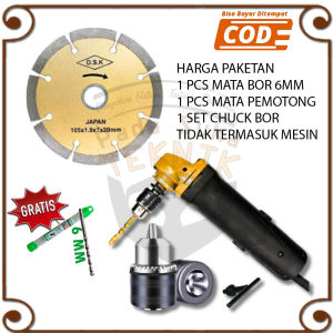 Adaptor Mesin Bor Jadi Chuck Mesin Gerinda + DSK Diamond Wheel Mata Gerinda Potong Kramik Granit