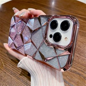 Glitter Gradient Plating Silicone case iPhone 15 PLUS 14 Pro max 13 12 pro max 11 shockproof Border Marble clear case iphone 11 12 13 Pro max 14 plus 15 PRO MAX Camera Lens Large Hole Case
