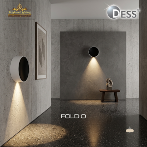 FOLD O Minimalist Round Wall Sconce | Modern LED Downlight by DESS