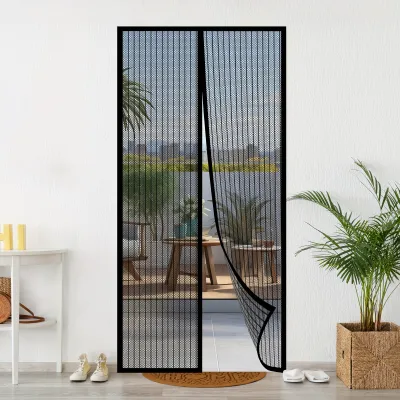 Tirai Pintu Model Magnet Anti Nyamuk Bahan Tebal Ukuran 100x210
