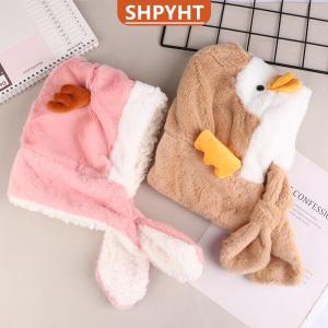 [COD] SHPYHT SPORTS Winter Warm Children Scarf Hat Plush Kids Ear Protection Cap Boy Girl Outdoor Ski Windproof Hood Beanies Lamb Fleece Neck Snood