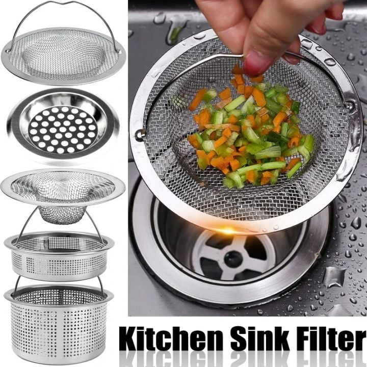 Kitchen Sink Filter Plug Basin Stainless Steel Sink Sewer Mesh Stopper ...