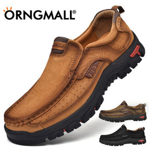 ORNGMALL รองเท้าลำลองผู้ชายคุณภาพสูงและใหม่รองเท้าผู้ชายรองเท้าหนังแท้ลำลอง100% กันน้ำรองเท้าโลฟเฟอร์หนังวัวรองเท้าผู้ชายแบบทางการพลัสไซส์38-50