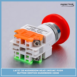 Lay37 38 Mushroom Head 1no1nc Push Button Switch mushroom MOMENTARY RED 22mm 500V