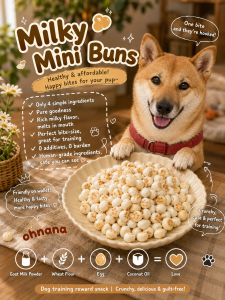 Ohnana Dog And Cat Treats/Snack Milky Mini Buns with Free Gift