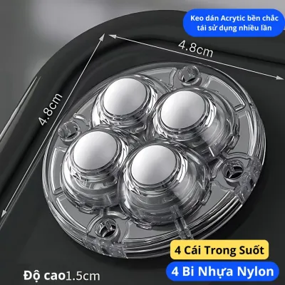 Bánh Xe Di Chuyển Nội Thất Đồ Vật Chịu Lực Dán Đáy Xoay 360 Độ Bánh Xe Đẩy Hàng Không Gây Ồn Không Trầy Sàn Đa Năng