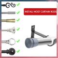 thumbnail image 2 of 4 Pack Heavy Duty Aluminum Alloy Curtain Rod Brackets - Wall Mounted, Black 2 of 6
