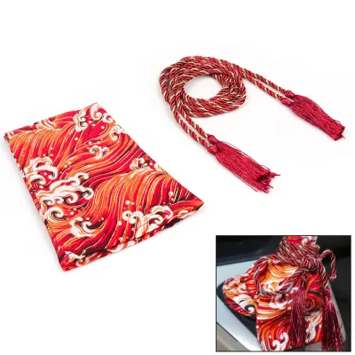 Universal Car JDM Pattern Canvas Gear Shift Lever Knob Dust Cover Racing Samurai Shift Knob Collars